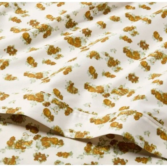 King 400 Thread Count Performance Sheet Set Gold Blurred Floral - Threshold NEW